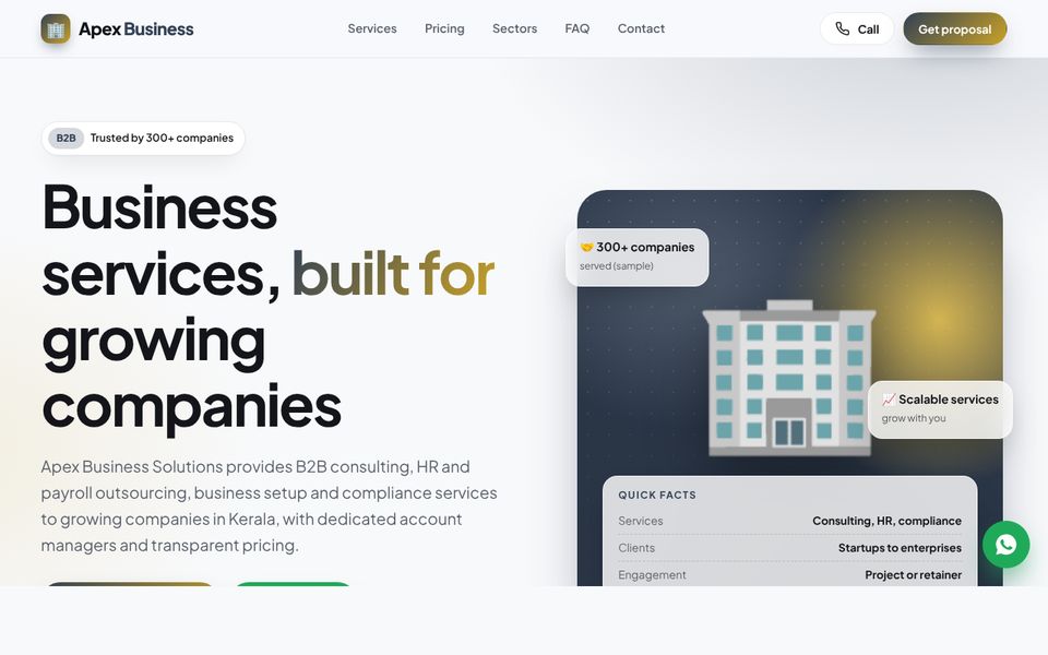 Corporate & B2B website demo preview: Apex Business Solutions