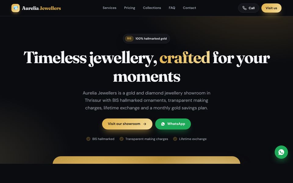 Jewellery & Retail website demo preview: Aurelia Jewellers